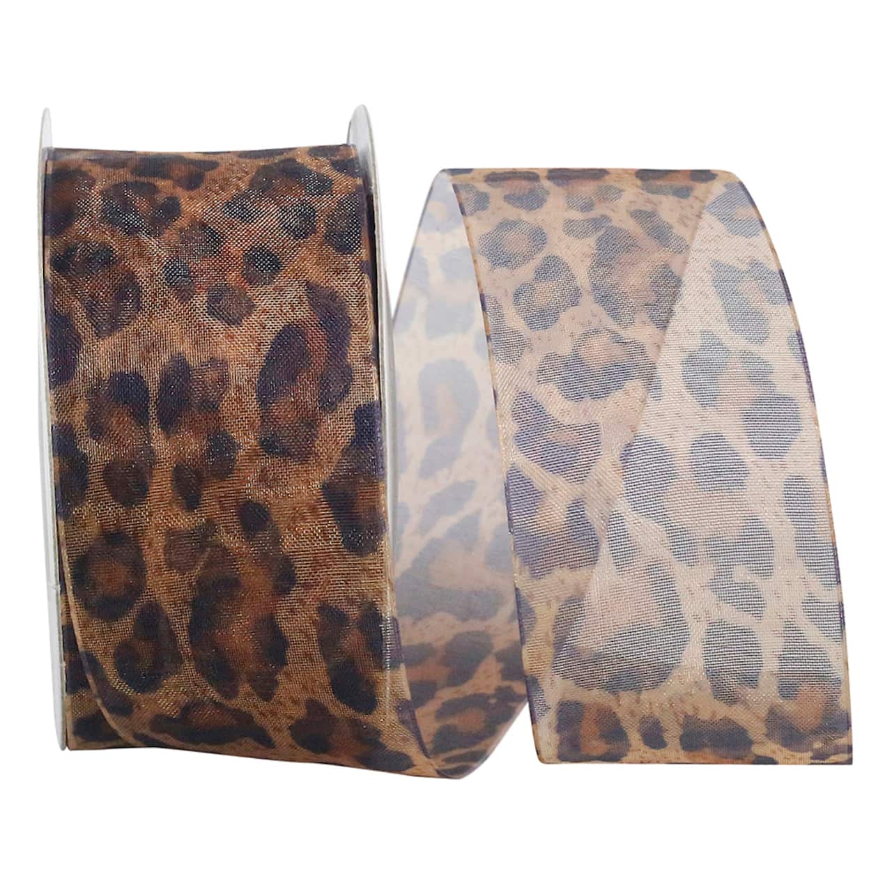 JAM Paper 1.5" x 20yd. Sheer Cheetah Print Ribbon